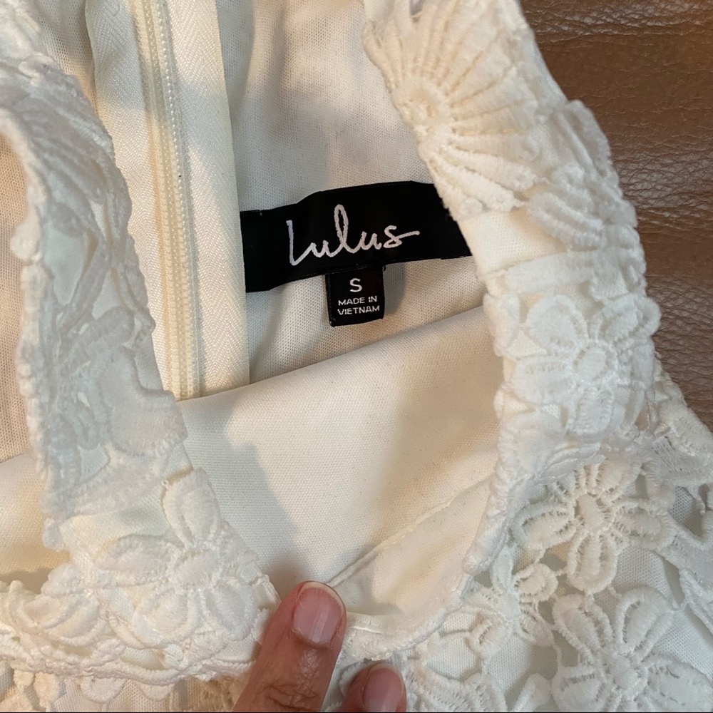 Ivory Lace Mini Dress - Picture 5 of 5